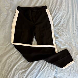 Banana Republic Tuxedo Stripe Pants | Black White Trousers Size 0